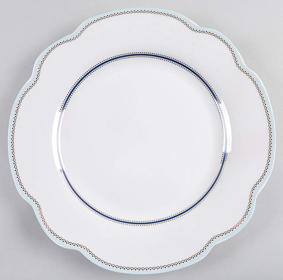 Scallop Aqua Gold Dinner Plate by Grace's Teaware-1