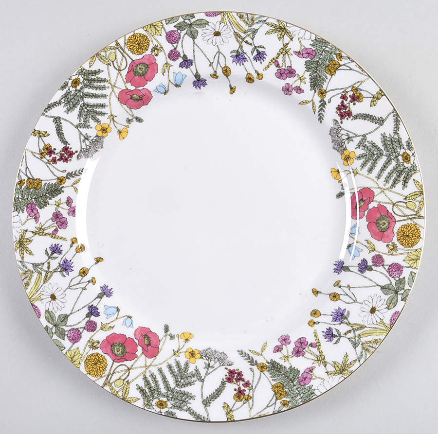 Pink Poppy Meadow Dinner Plate by Grace's Teaware-1
