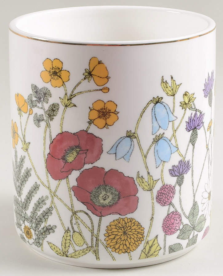 Pink Poppy Meadow Medium Canister No Lid by Grace's Teaware-1