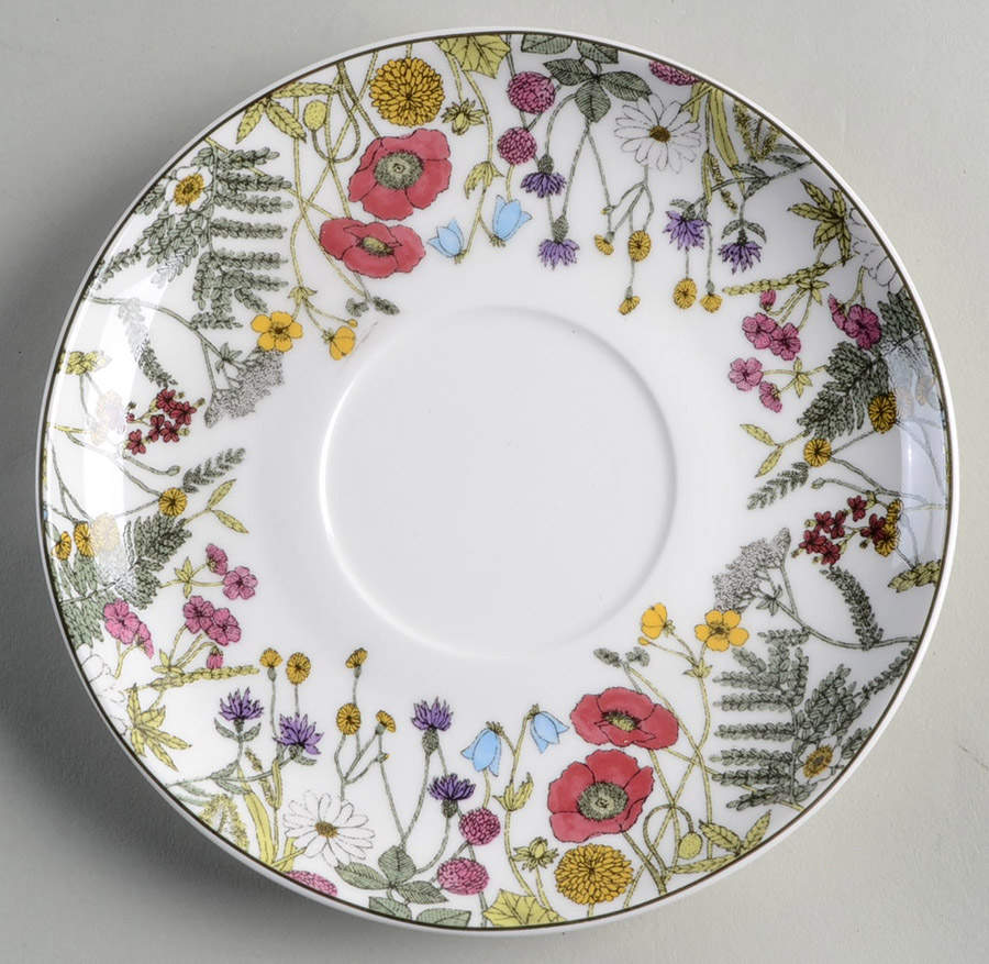 Pink Poppy Meadow Saucer for Jumbo Cup by Grace's Teaware-1