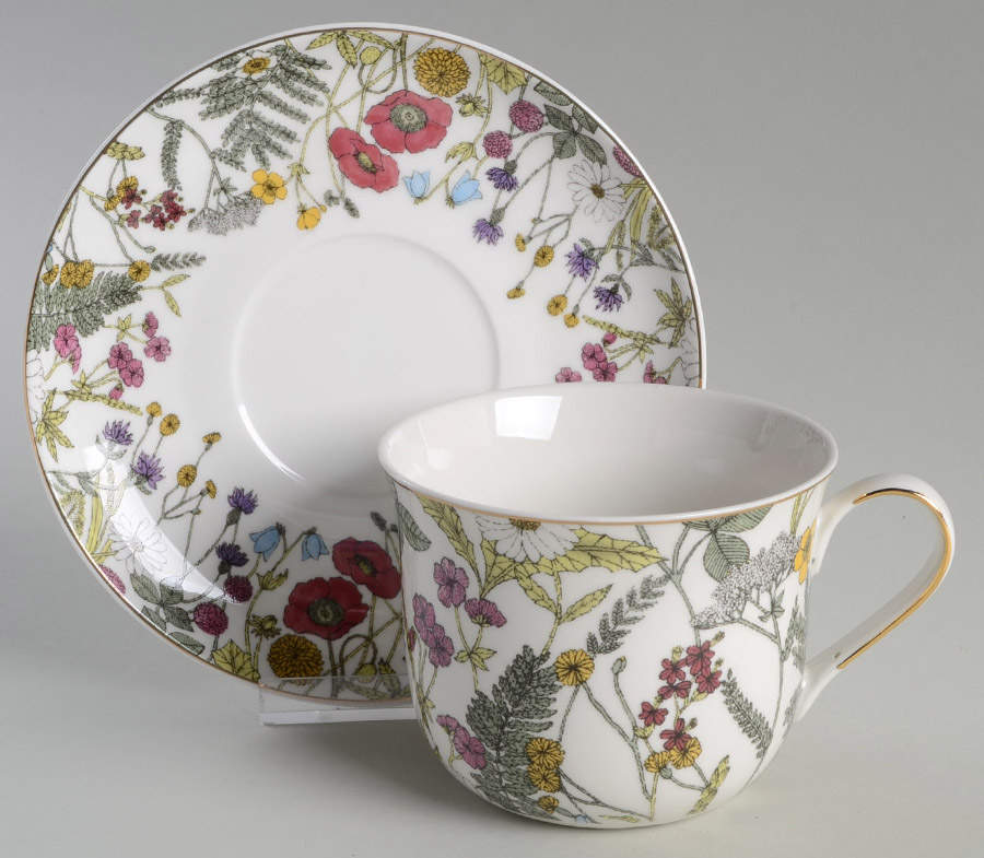 Pink Poppy Meadow Jumbo Cup & Saucer Set by Grace's Teaware-1