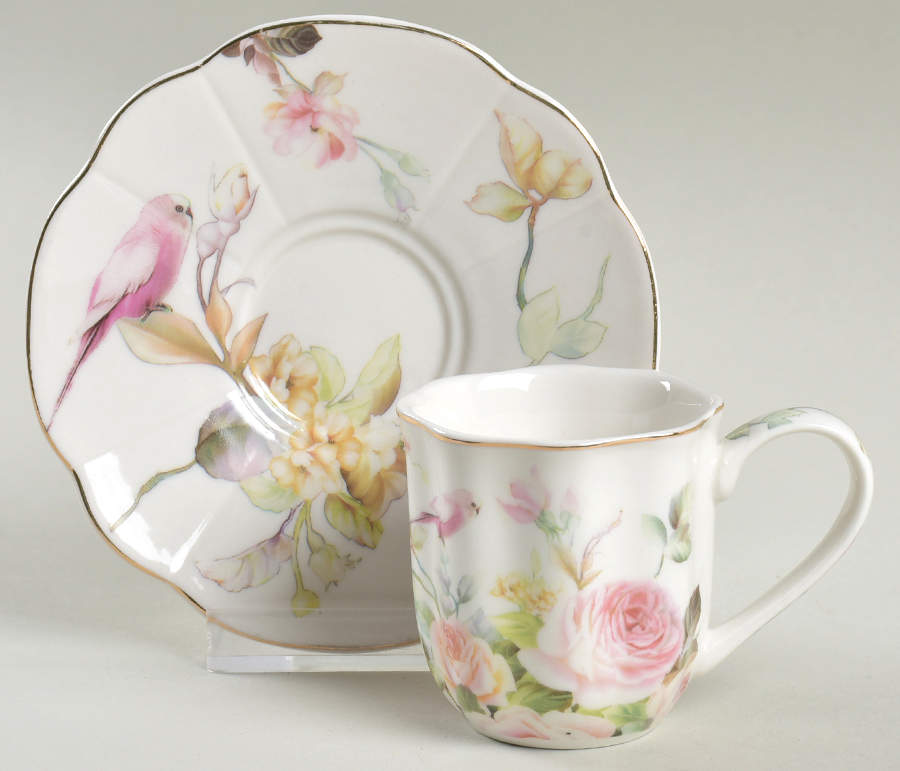 Magnolia Espresso Cup and Saucer Set by Grace's Teaware-1