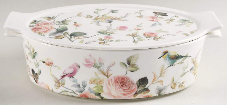 Magnolia Oval Baker with Lid by Grace's Teaware-1