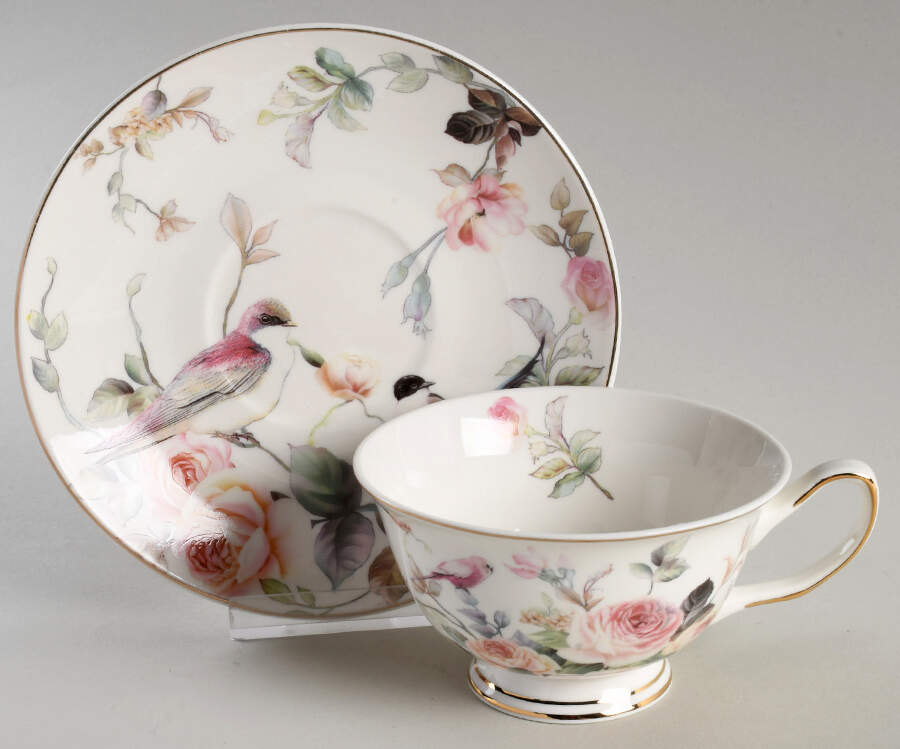 Magnolia Footed Cup & Saucer Set by Grace's Teaware-1