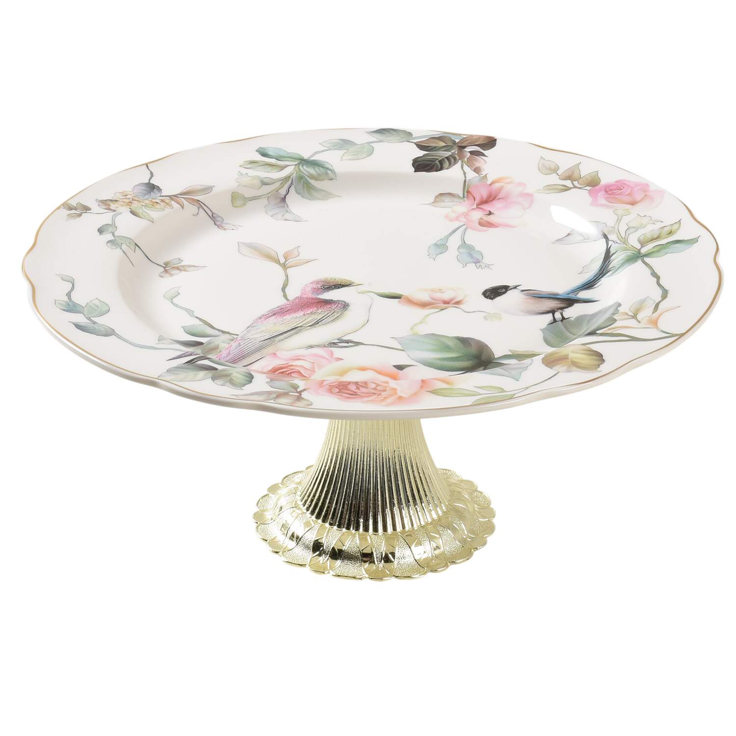 Magnolia Cake Stand with 4"-5" Metal Pedestal  Hc by Grace's Teaware-1