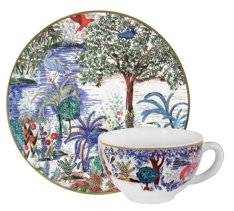 Le Jardin du Palais, The Palace Garden Flat Cup & Saucer Set by Faiencerie De Gien-1