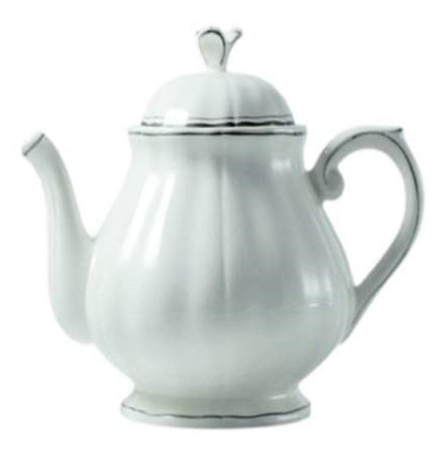 Filet Khaki Teapot & Lid by Faiencerie De Gien-1