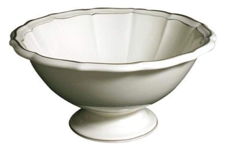Filet Khaki Footed Bowl by Faiencerie De Gien-1