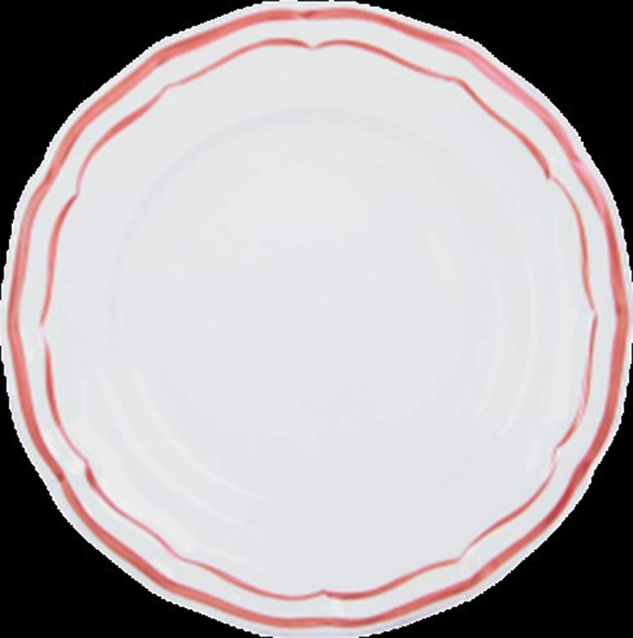 Filet Corail (Coral) Dinner Plate by Faiencerie De Gien-1