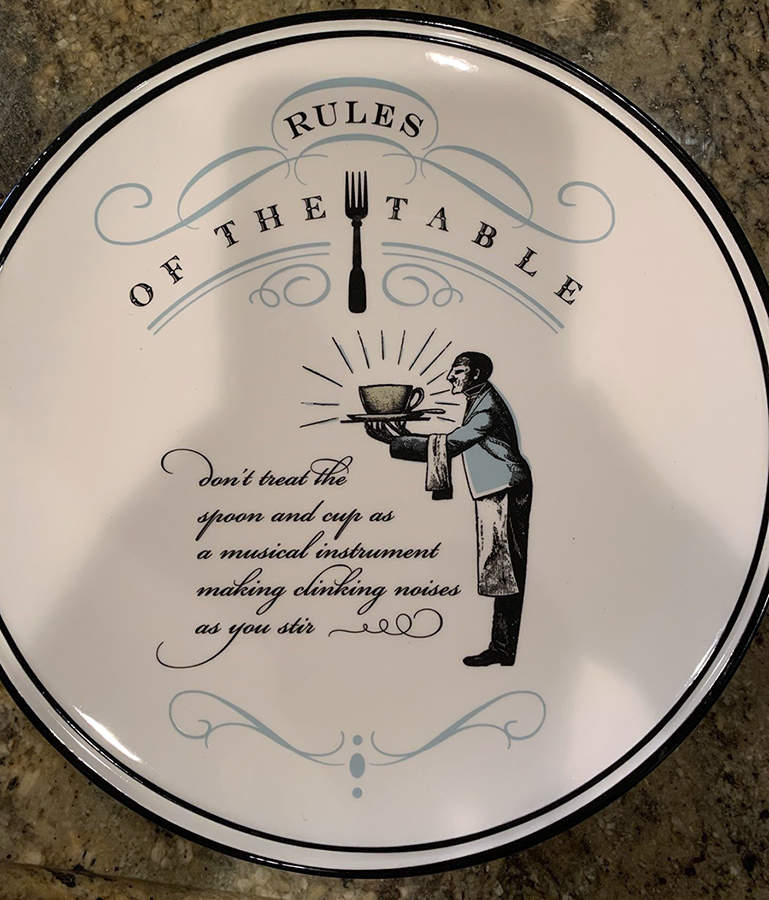 Rules of the Table Luncheon Plate by Grasslands Road-1