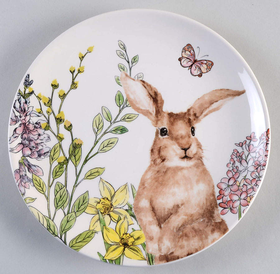 Garden Bunny Salad Plate by Grace's Teaware-1