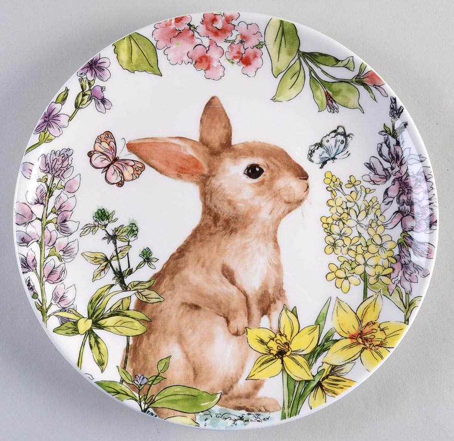 Garden Bunny Salad Plate by Grace's Teaware-1