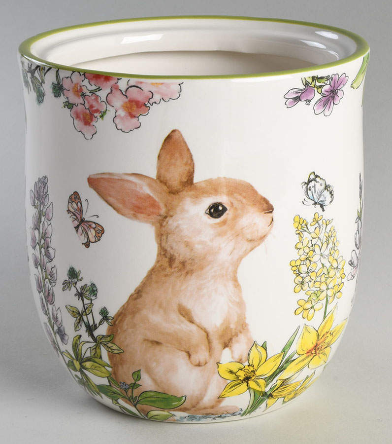 Garden Bunny Large Canister No Lid by Grace's Teaware-1