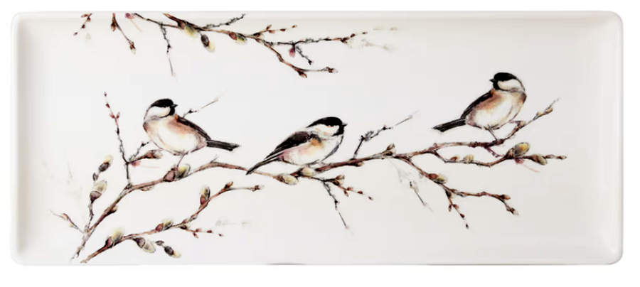Les Oiseaux de la Foret Oblong Tray 14" by Faiencerie De Gien-1