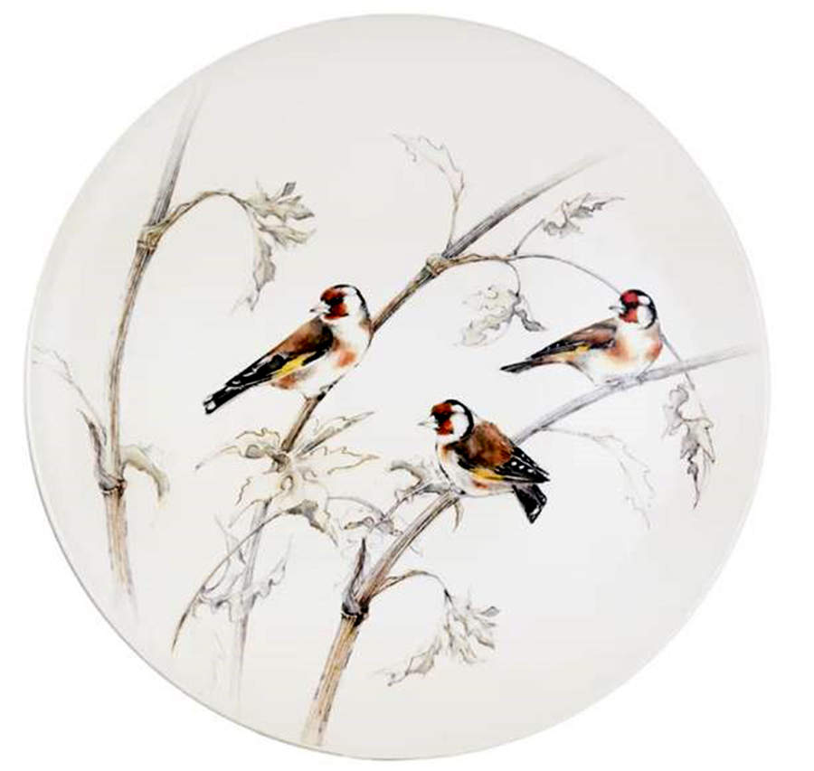 Les Oiseaux de la Foret Cake Plate by Faiencerie De Gien-1