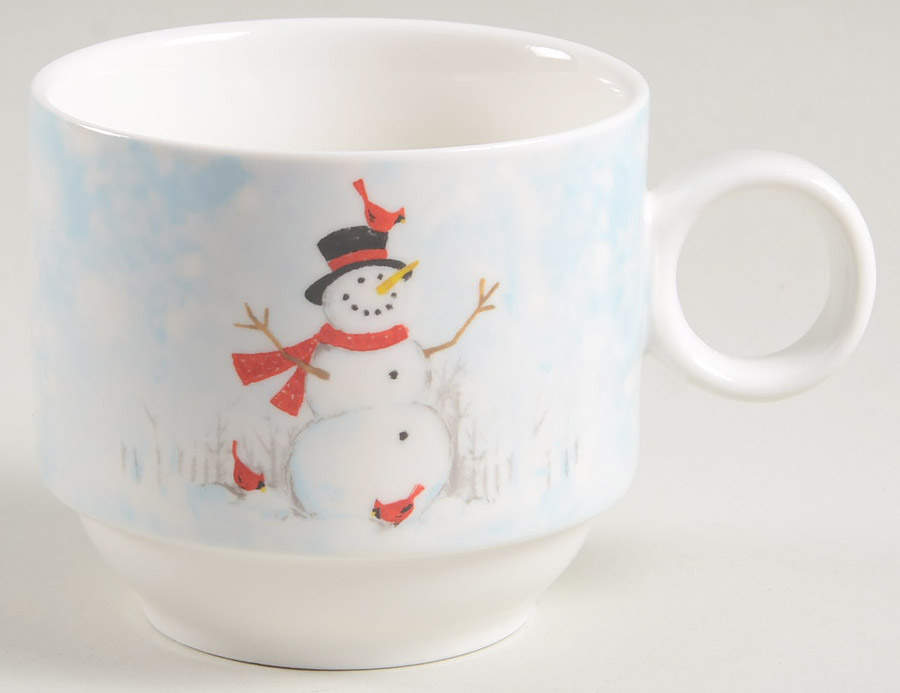 Winter Cheer Snowman Stackable Mug by Grace's Teaware-1