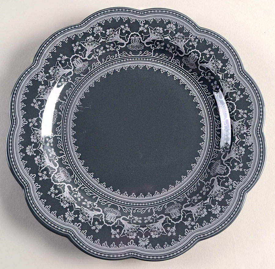 Medallion Gray Dinner Plate by Gibson Designs-1