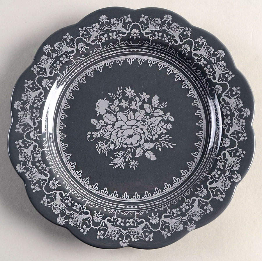 Medallion Gray Dessert/Pie Plate by Gibson Designs-1