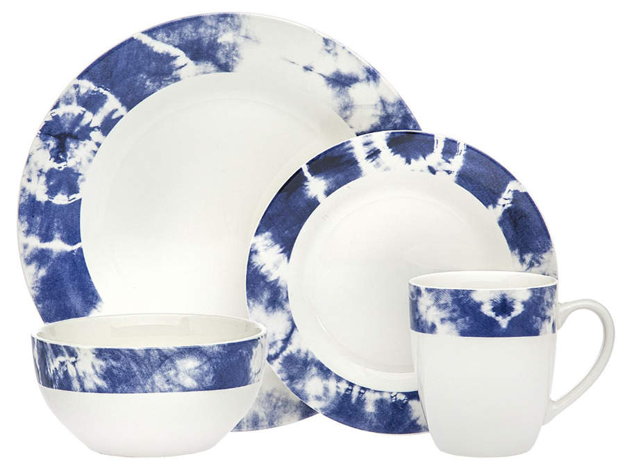 Tie Dye Blue Dinner Plate by Godinger-1