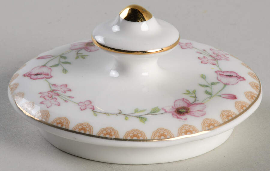 Floral Bouquet Lid for Sugar Bowl by Grace's Teaware-1
