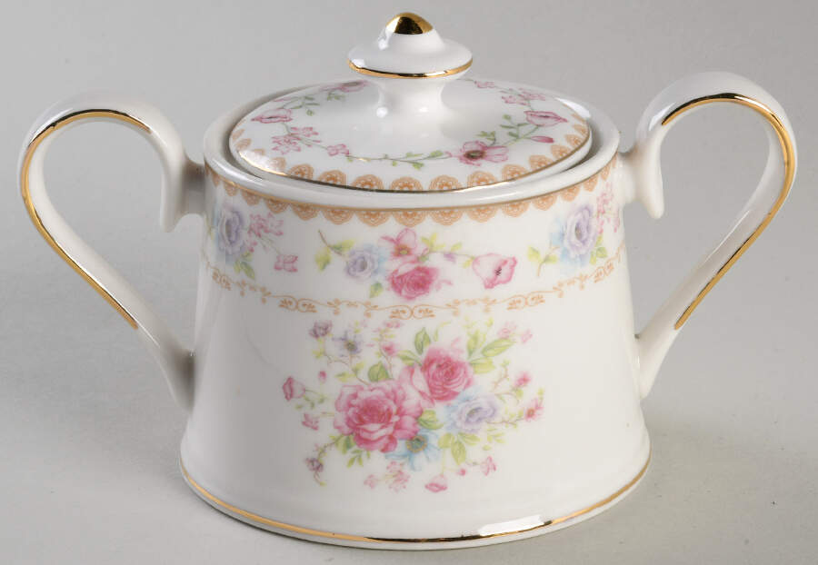Floral Bouquet Sugar Bowl & Lid by Grace's Teaware-1