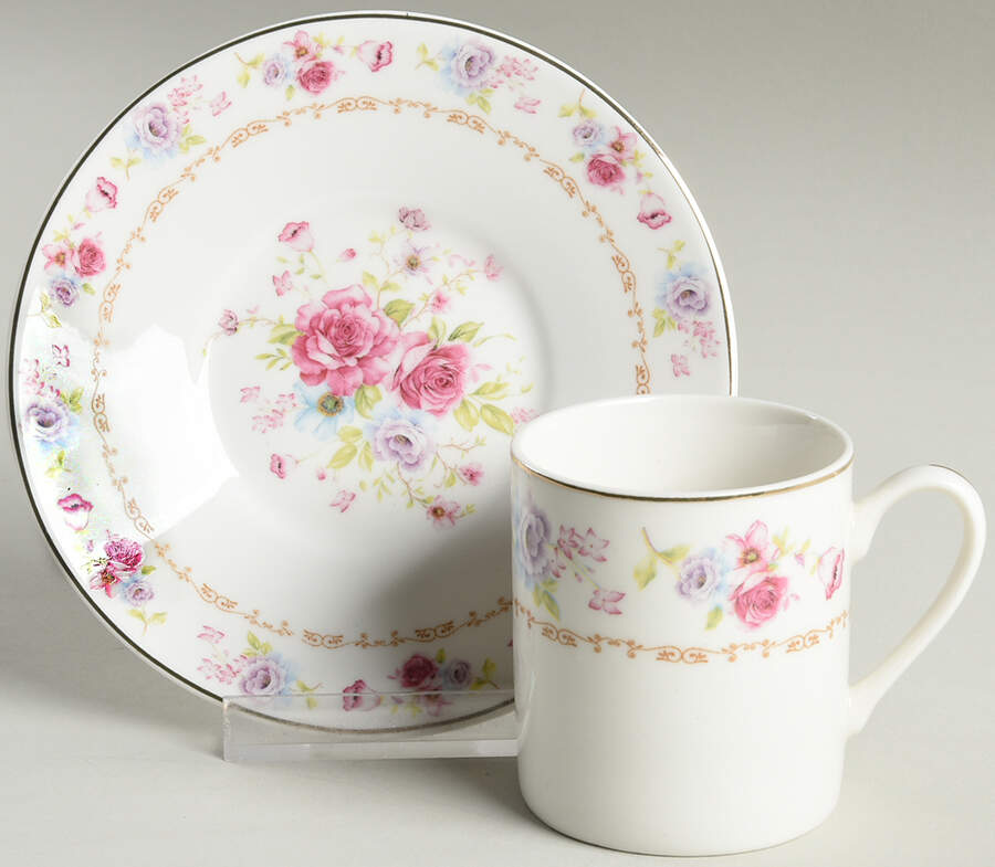 Floral Bouquet Espresso Cup and Saucer Set by Grace's Teaware-1