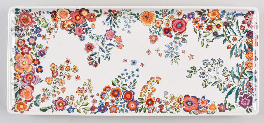Poesie Oblong Tray 14" by Faiencerie De Gien-1