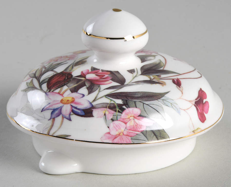 Pink Blue Garden Lid for Teapot by Grace's Teaware-1