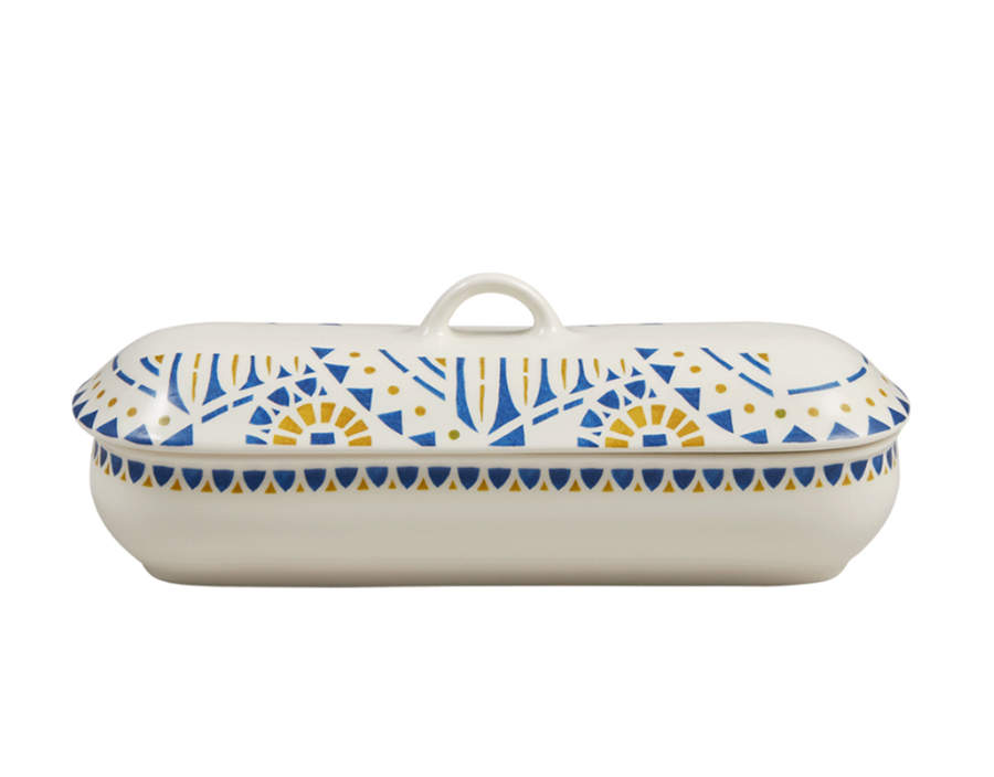 Mosaik Hair Brush Box & Lid by Faiencerie De Gien-1