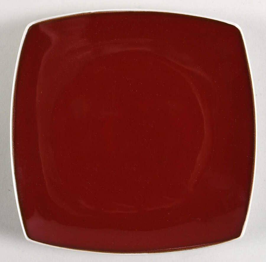 Soho Lounge Red-White Salad/Dessert Plate by Gibson Designs-1