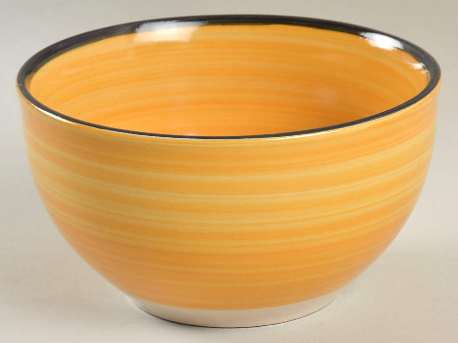 Color Vibes Black Trim Soup/Cereal Bowl by Gibson Designs-1