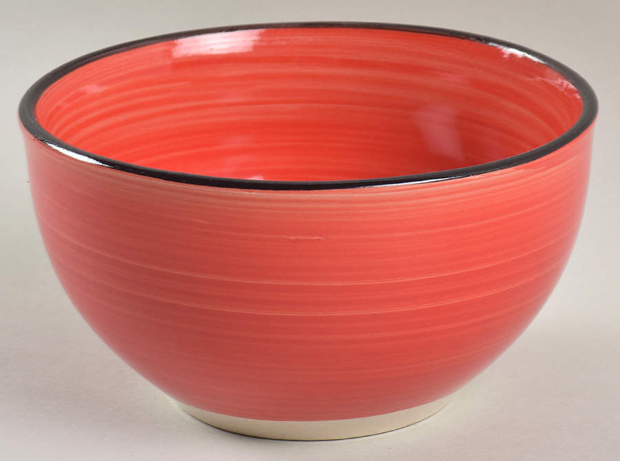 Color Vibes Black Trim Soup/Cereal Bowl by Gibson Designs-1