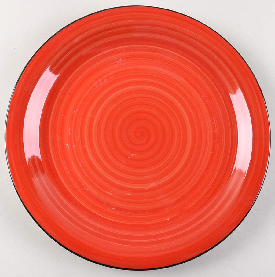 Color Vibes Black Trim Dinner Plate by Gibson Designs-1