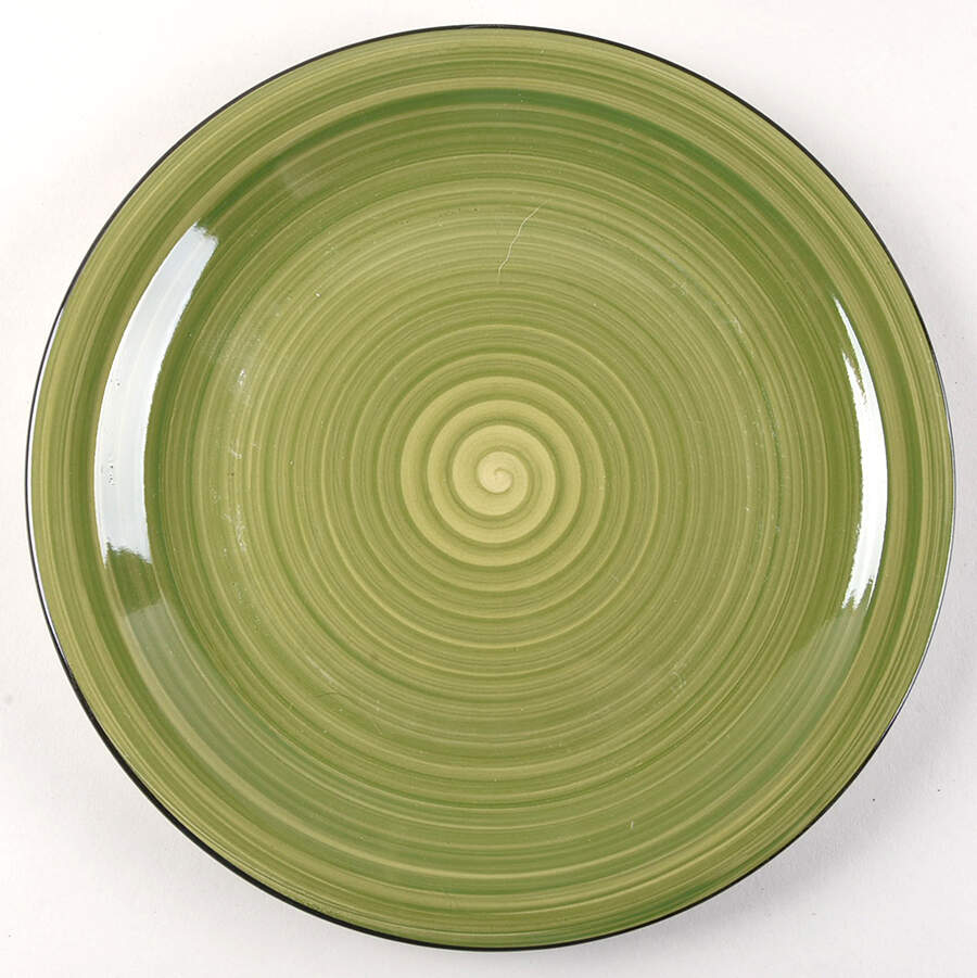 Color Vibes Black Trim Dinner Plate by Gibson Designs-1
