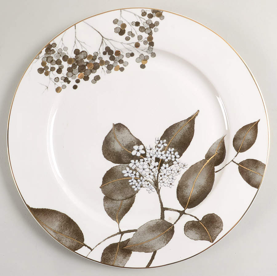 Metallic Black Leaves Saucer by Grace's Teaware-1