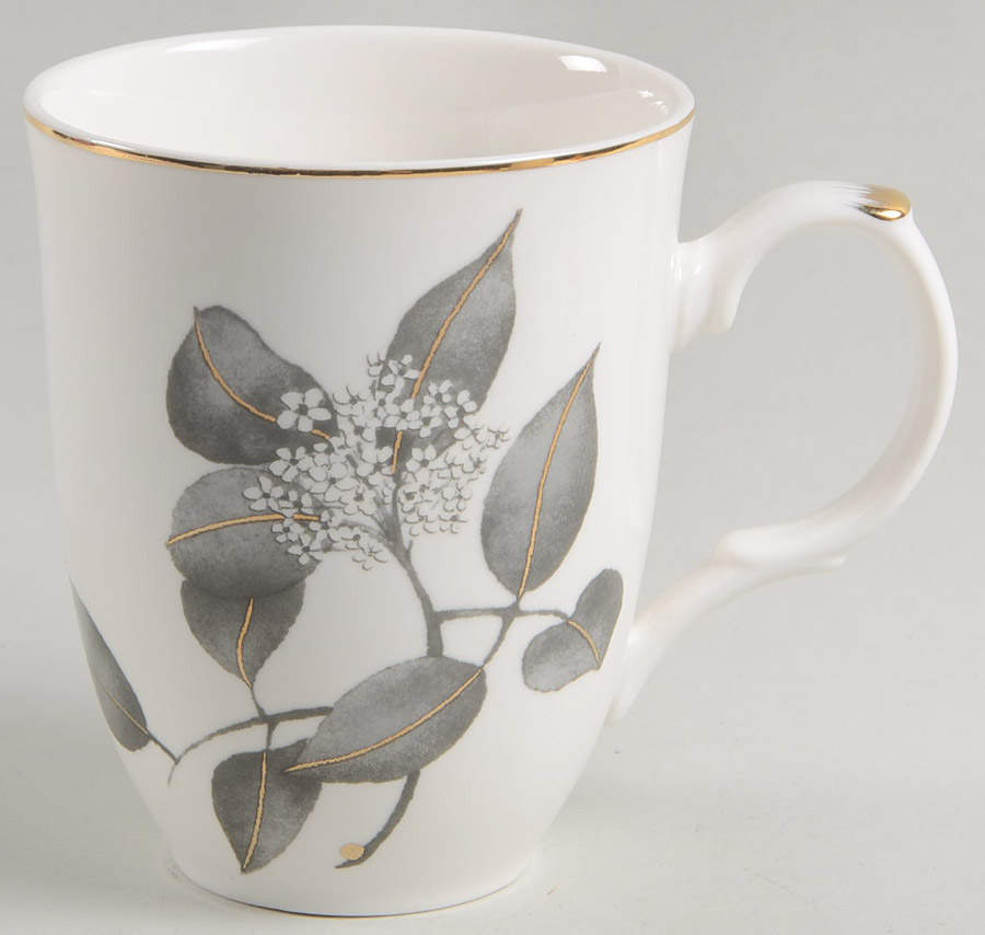 Metallic Black Leaves Mug by Grace's Teaware-1
