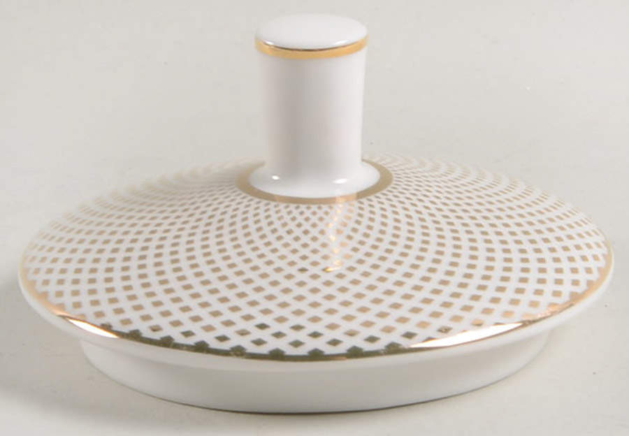 Gold Diamond Pin Lid for Sugar Bowl by Grace's Teaware-1