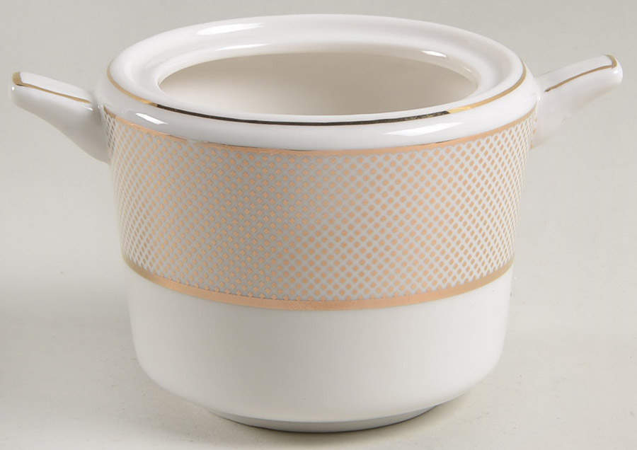 Gold Diamond Pin Sugar Bowl No Lid by Grace's Teaware-1