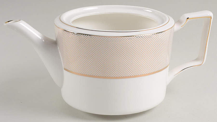 Gold Diamond Pin Teapot No Lid by Grace's Teaware-1