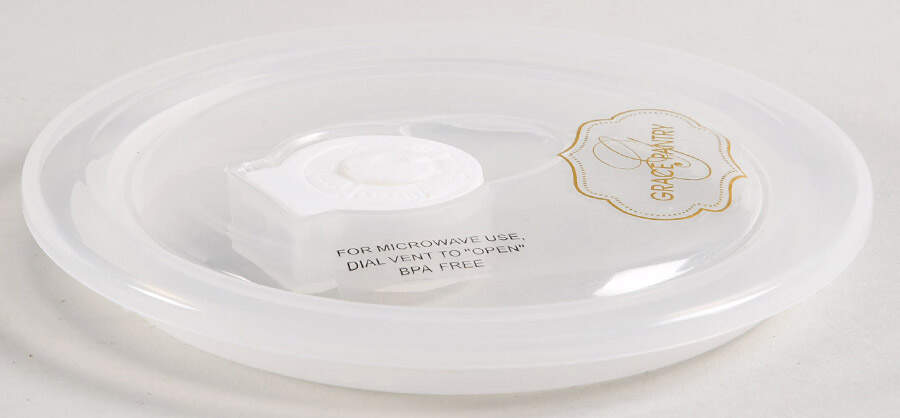 Corn Floral Vent Lid for 16 Oz Round Plastic Microwave Bowl by Grace's Teaware-1