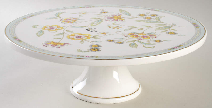 Corn Floral 11" Diameter Pedestal Cake Stand by Grace's Teaware-1