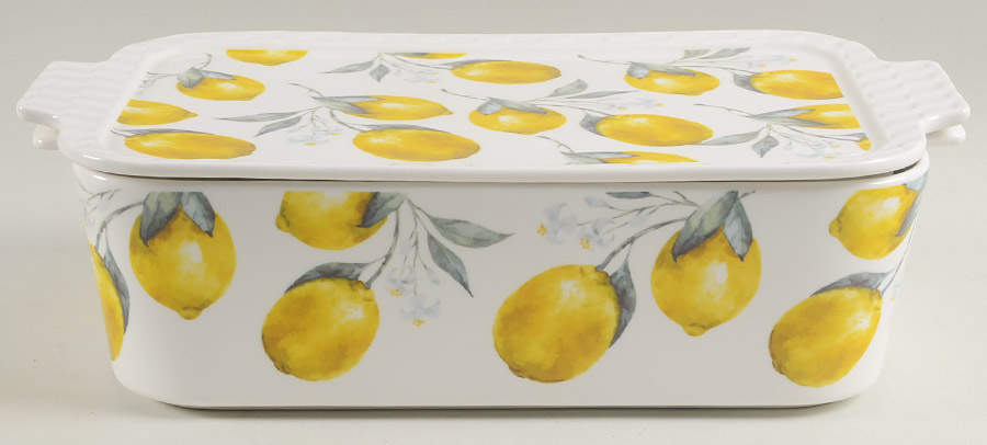 Organic Lemon Rectangular Baker & Lid by Grace's Teaware-1