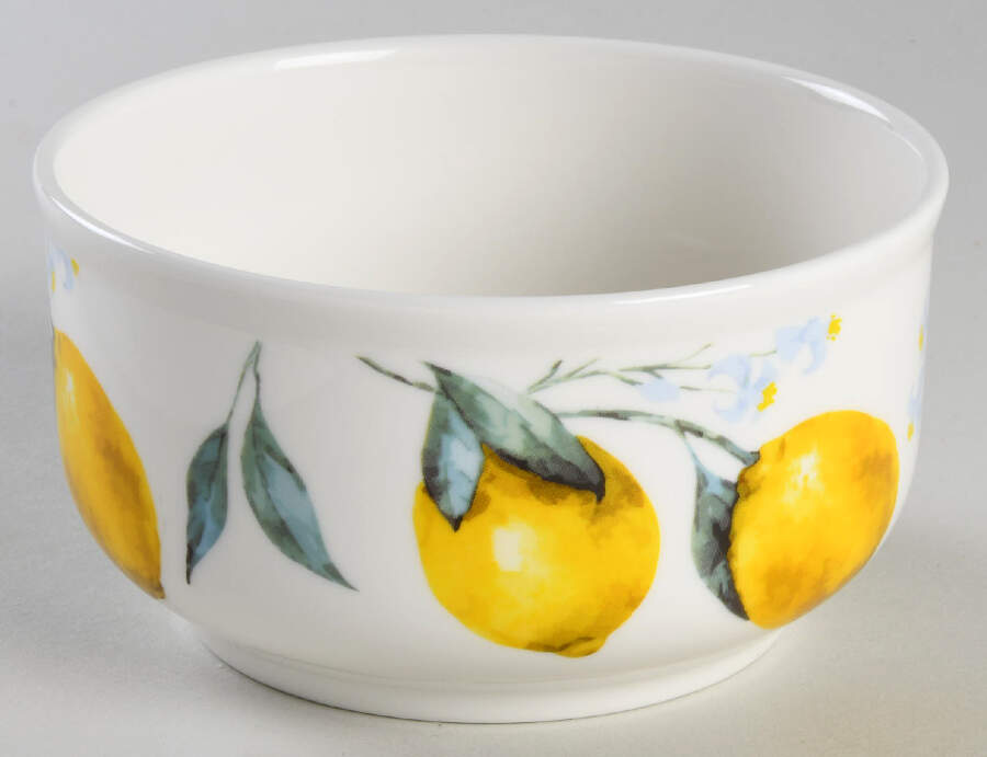 Organic Lemon 16 Oz Round Plastic Microwave Bowl No Vent Lid by Grace's Teaware-1