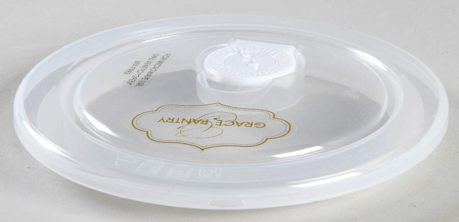 Organic Lemon Vent Lid for 16 Oz Round Plastic Microwave Bowl by Grace's Teaware-1