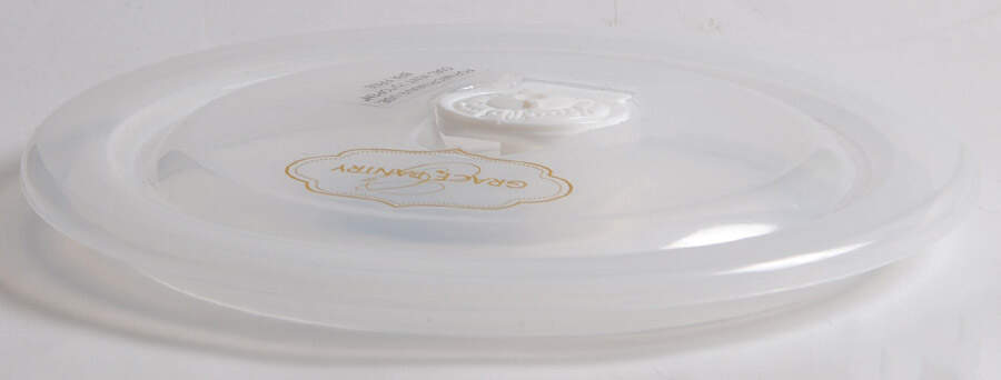 Corn Floral Pink Vented Lid for 26 Oz Round Plastic Microwave Bowl by Grace's Teaware-1