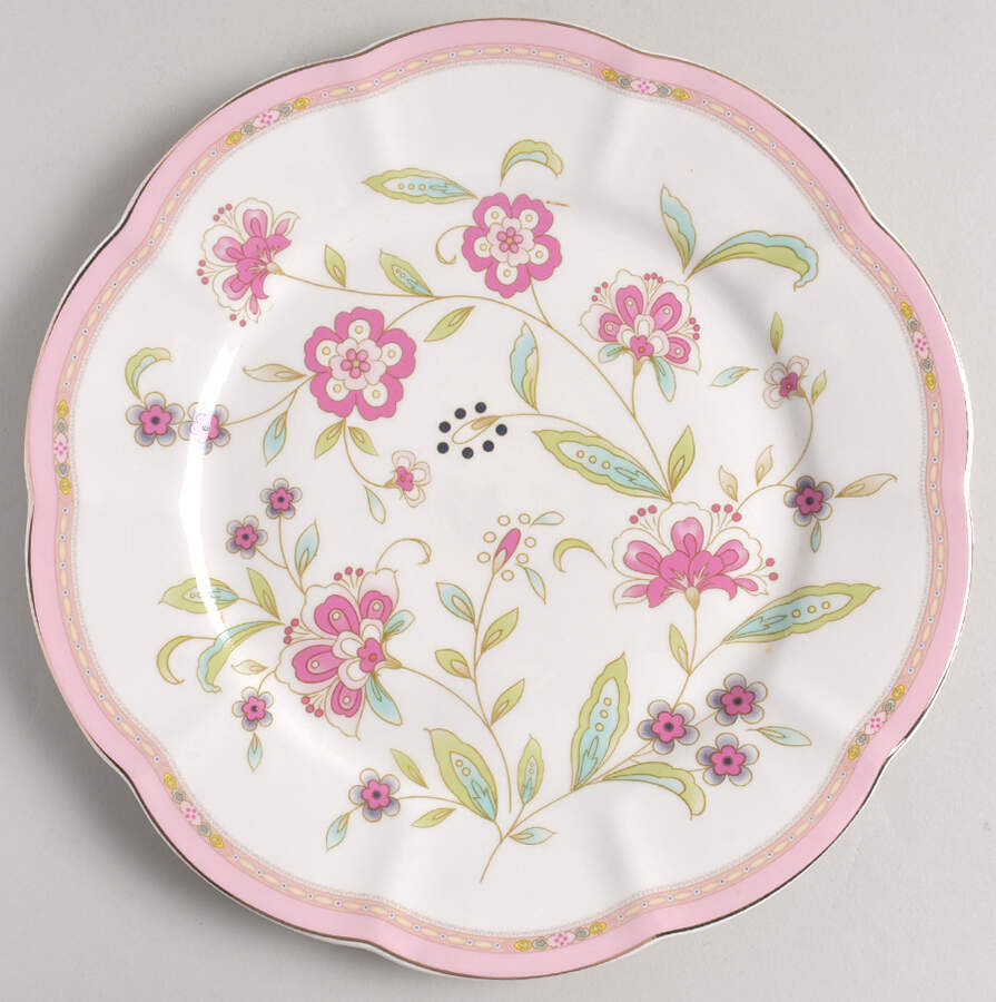 Corn Floral Pink Dinner Plate by Grace's Teaware-1