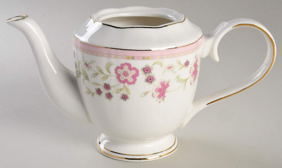 Corn Floral Pink Teapot No Lid by Grace's Teaware-1