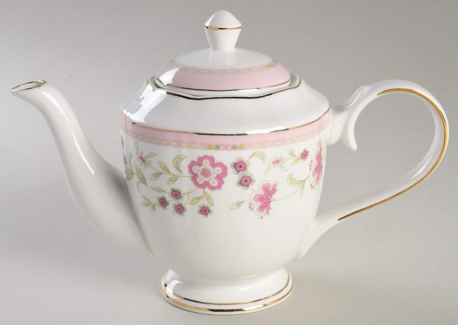 Corn Floral Pink Teapot & Lid by Grace's Teaware-1