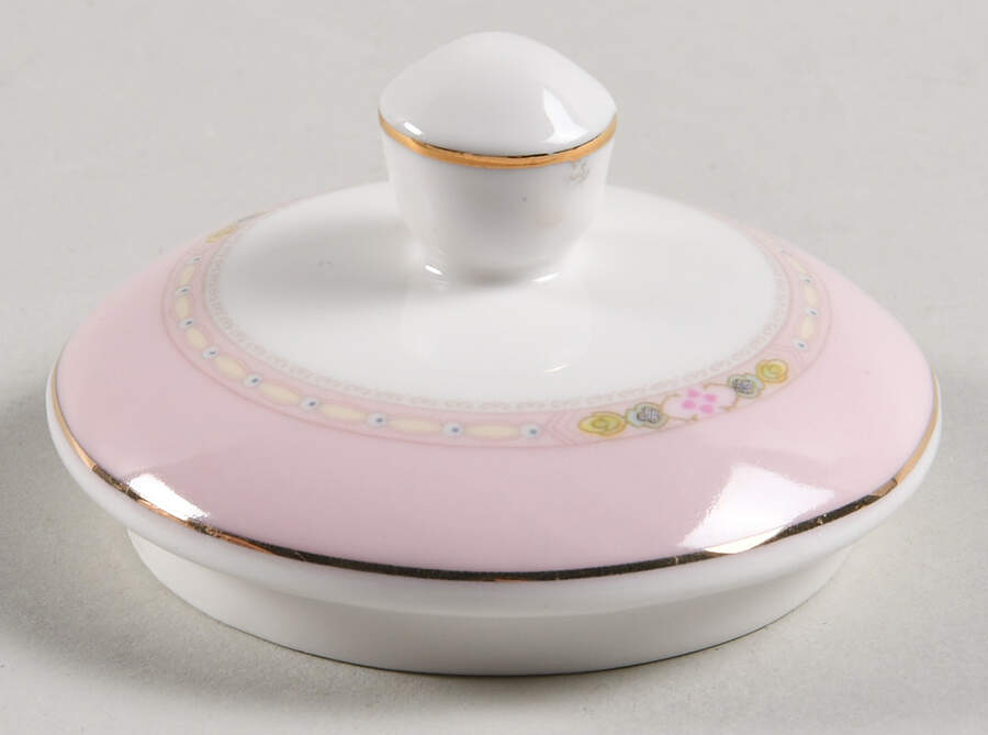 Corn Floral Pink Lid for Sugar Bowl by Grace's Teaware-1