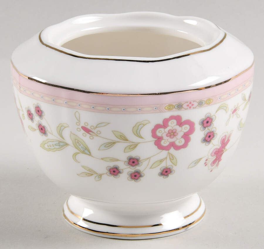 Corn Floral Pink Sugar Bowl No Lid by Grace's Teaware-1